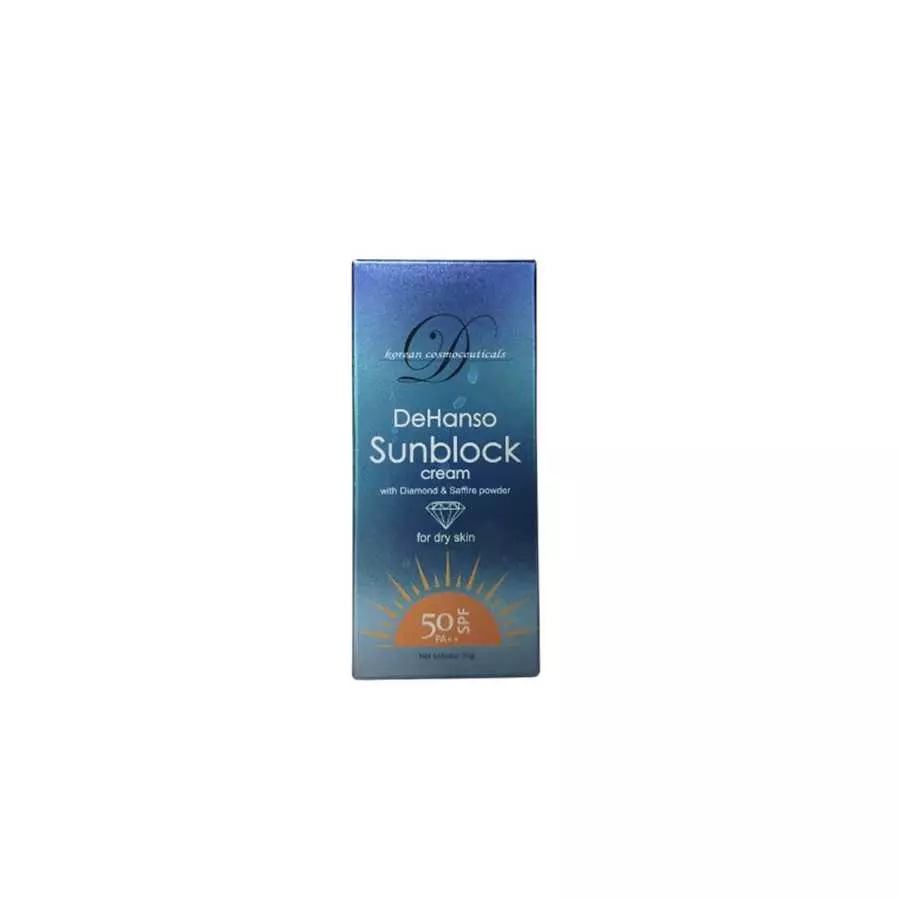 Dehanso Sunblock Cream With Diamond & Saffire Powder For Dry Skin 50 G