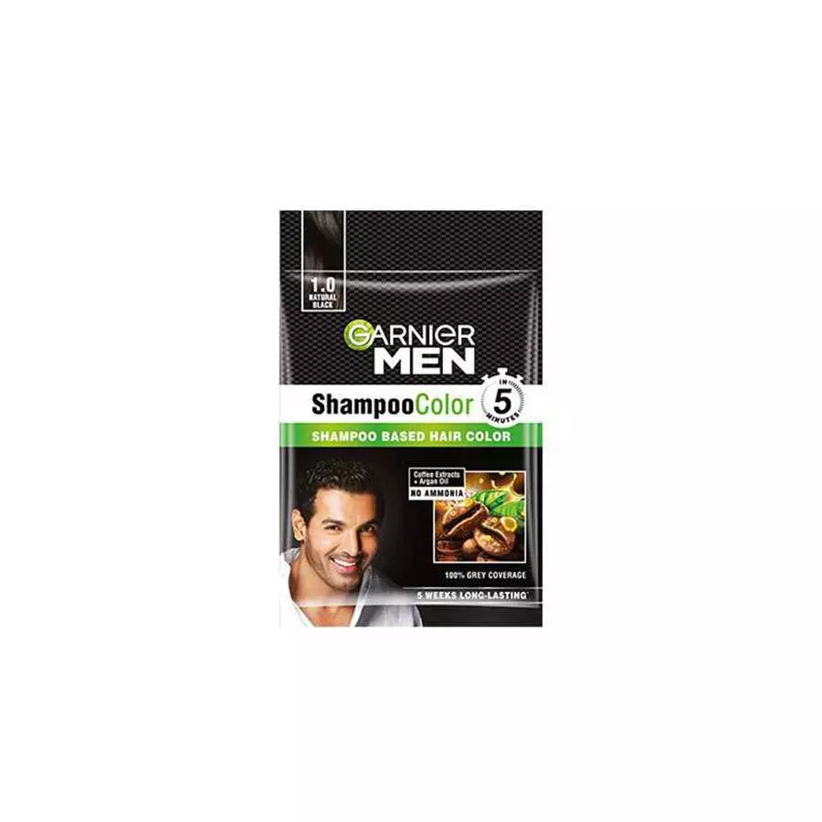 Garnier Men Shampoo Hair Color Shade 1.0 Natural Black 15ML